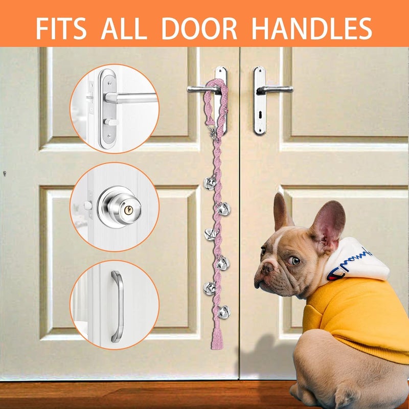 GINIDEAR Dog Bells to Go Outside & Puppy Potty Training, Adjustable Dog Door Bell Ring to Go Potty, Handmade with Premium Yarn. Twisted Style, LightPink - Image 5